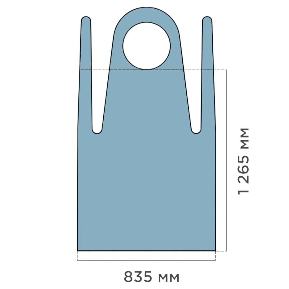 Фартук HАСCPER Uretex, 150 мкм, 1500х830мм, белый